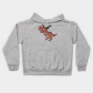 T-rex reindeer Kids Hoodie